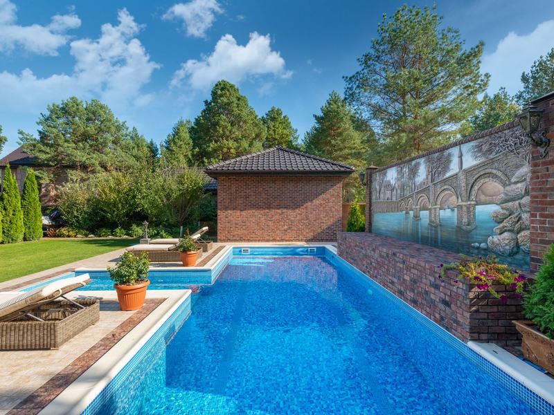 Finished pool installers job for a Des Moines homeowner